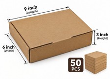 50 Pieces 9x6x3 Corrugated Security Mailer Shipping Box Boxes No Tape need