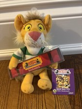 New VTG 1999 Eden Plush Beanbag Between The Lions Lionel 8"  Bookmark NWT PBS