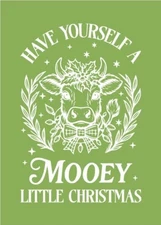 Magnolia Design Co Adhesive Reusable Silkscreen Stencil "Mooey Little Christmas"