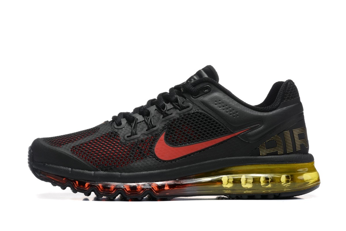 Nike Air Max 2013 Comfortable Casual Shoes Men's Black Red