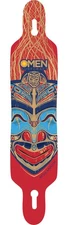 Omen Boards Native American Mask Drop Through with Flex Longboard Skateboard Dec