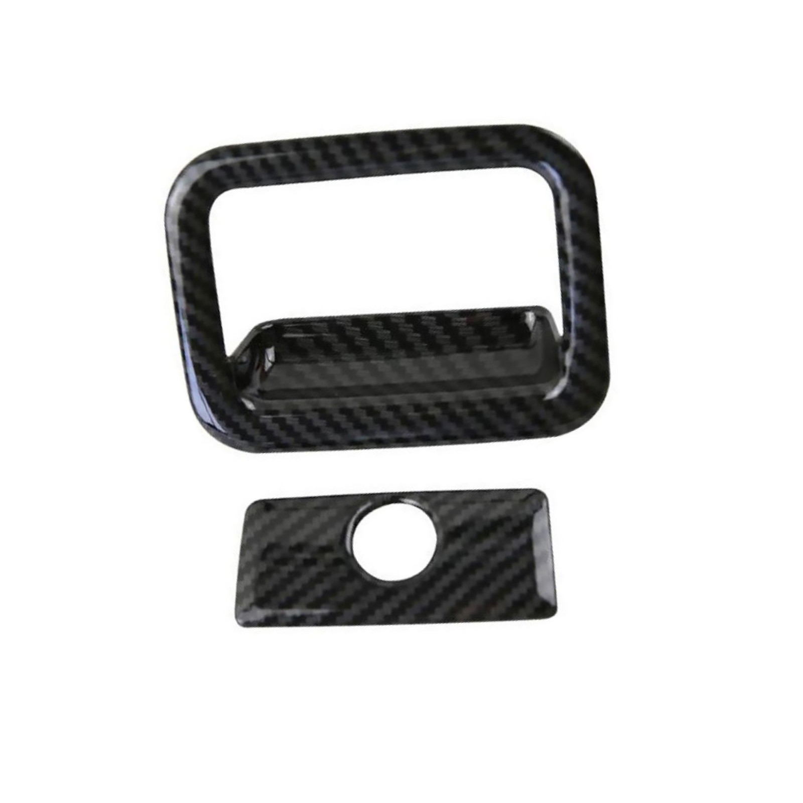 Black Carbon Fiber Copilot Box Handle Door Bowl Cover For Toyota Camry 2018-20 B