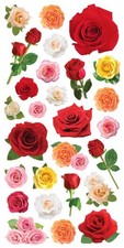 Crafts Stickers Flowers Roses Multi Colors Red Yellow Pink White Blush Real Look