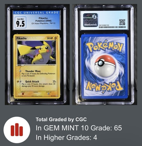 Pikachu graded CGC 10 for sale on eBay