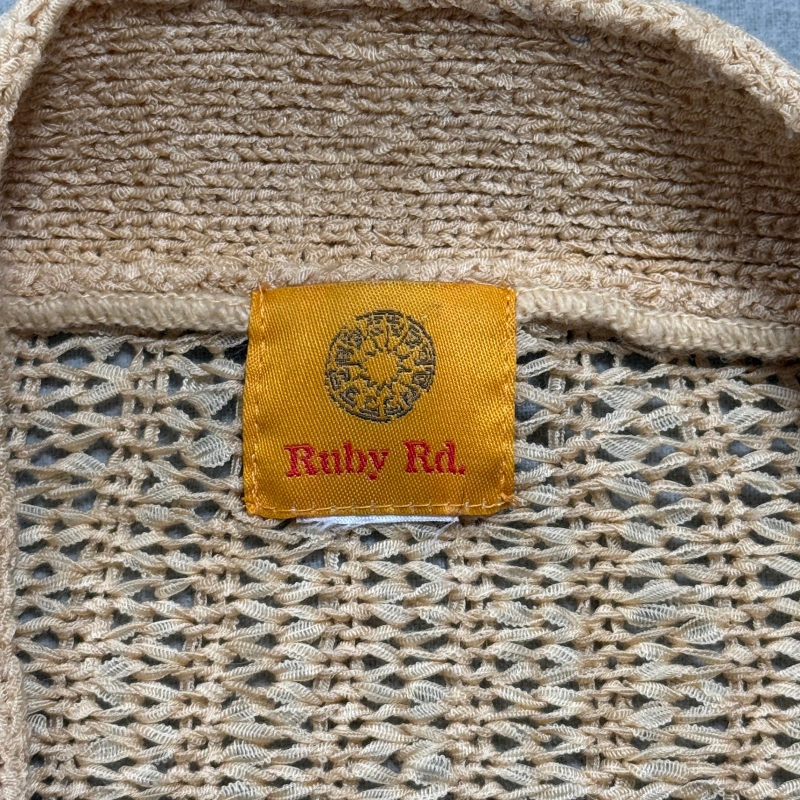 Ruby Rd Knit Beige Decorative Button 3/4 Sleeve C… - image 8