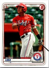 2020 Bowman #BCP-52 Bayron Lora Chrome Prospects Blue Shimmer Refractor #/150