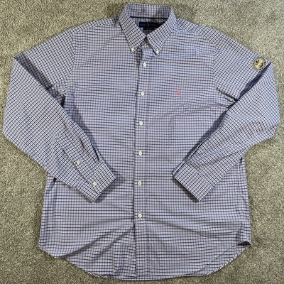 Ralph Lauren Performance PGA Logo Shirt XL Blue Check Button Down Preppy Comfort