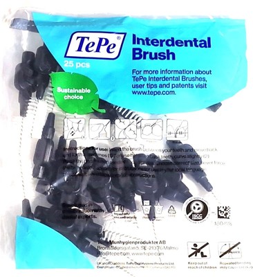 25x TePe Original Interdentalbürsten 1,5 mm schwarz - Multipack Zahnzwischenraum