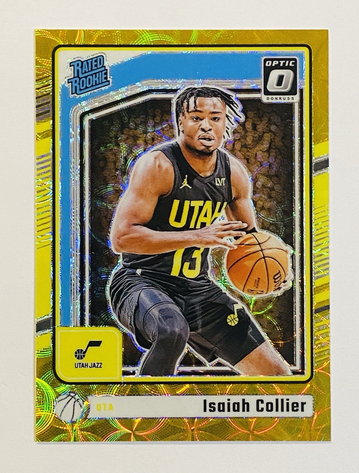 2024-25 DONRUSS OPTIC 295 ISAIAH COLLIER RC INTERNATIONAL GOLD 7/10 JAZZ