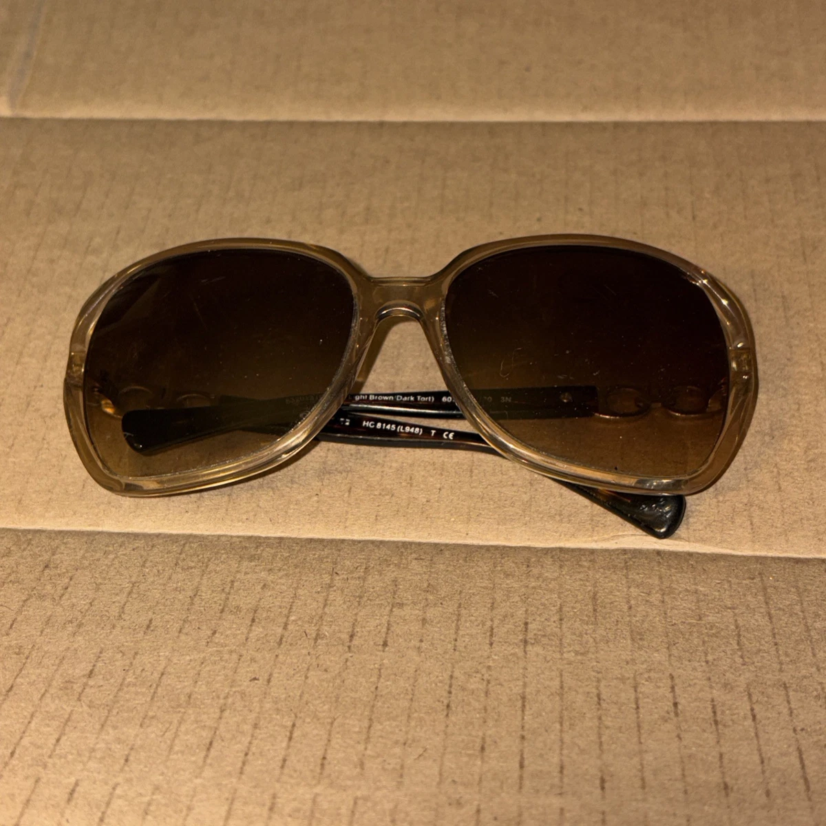 NWT Coach HC8145 Butterfly Sunglasses Dark Tortoise Frame Brown Gradient Lenses Coach HC8145 tortoise frame with brown gradient lenses  main image 3