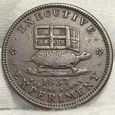 1837 Hard Times Token Executive Experiment ~ Choice VF ~ Turtle & Jackass (L242)