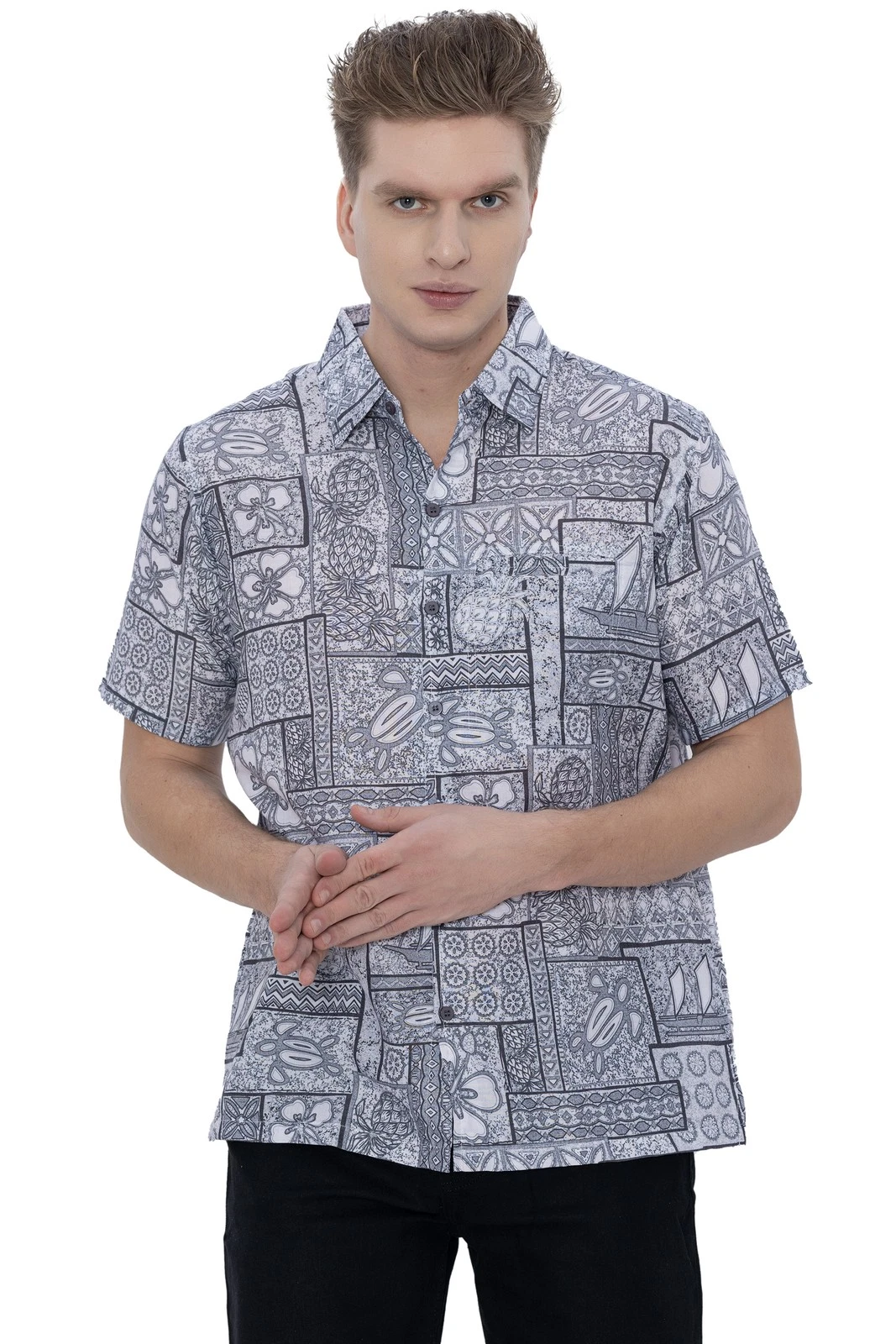 HAPPY BAY Mens Hawaiian Shirts Short Sleeve Button Down Shirt Men's Casual