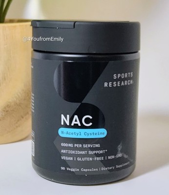 Sports Research NAC -N-Acetyl Cysteine 600mg - 90 Veggie Caps - Exp 09/28 SEALED
