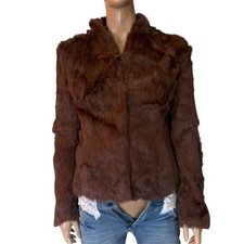 Giacca In Vera Pelliccia Rabbit Coniglio Zu Elements Marrone Lapin