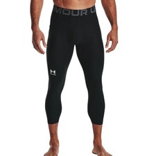 Under Armour 3/4 Compression Leggings Men Medium Black HeatGear Training Gym NWT