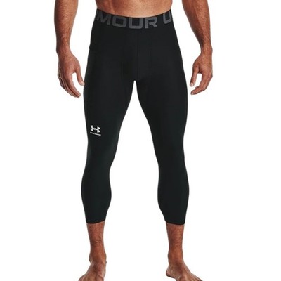 Under Armour 3/4 Compression Leggings Men Medium Black HeatGear Training Gym NWT