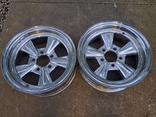 Rare pair of Original 15x6 Rader 1960s Wheels Mickey Thompson M/T