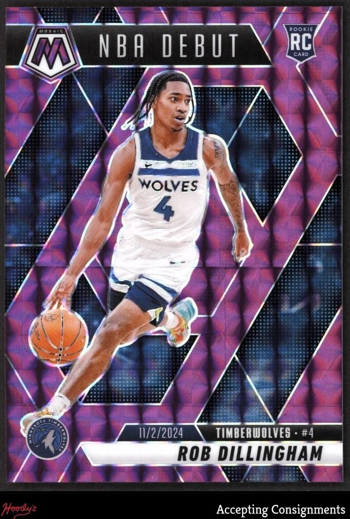 2024-25 Panini Mosaic Purple #270 Rob Dillingham NBA Debut RC ROOKIE 91/99