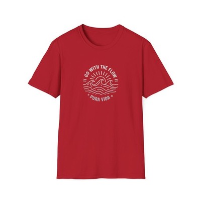 GO WITH THE FLOW - PURA VIDA - LINE SKETCH WAVES AND SUN - 16 COLOR CHOICES