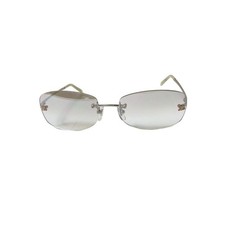 Courreges Rimless Sunglasses, Silver Beige, Women's AC7005