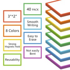 40 Pack Magnetic Dry Erase Labels, Magnetic Label Stickers for Whiteboards, 3...