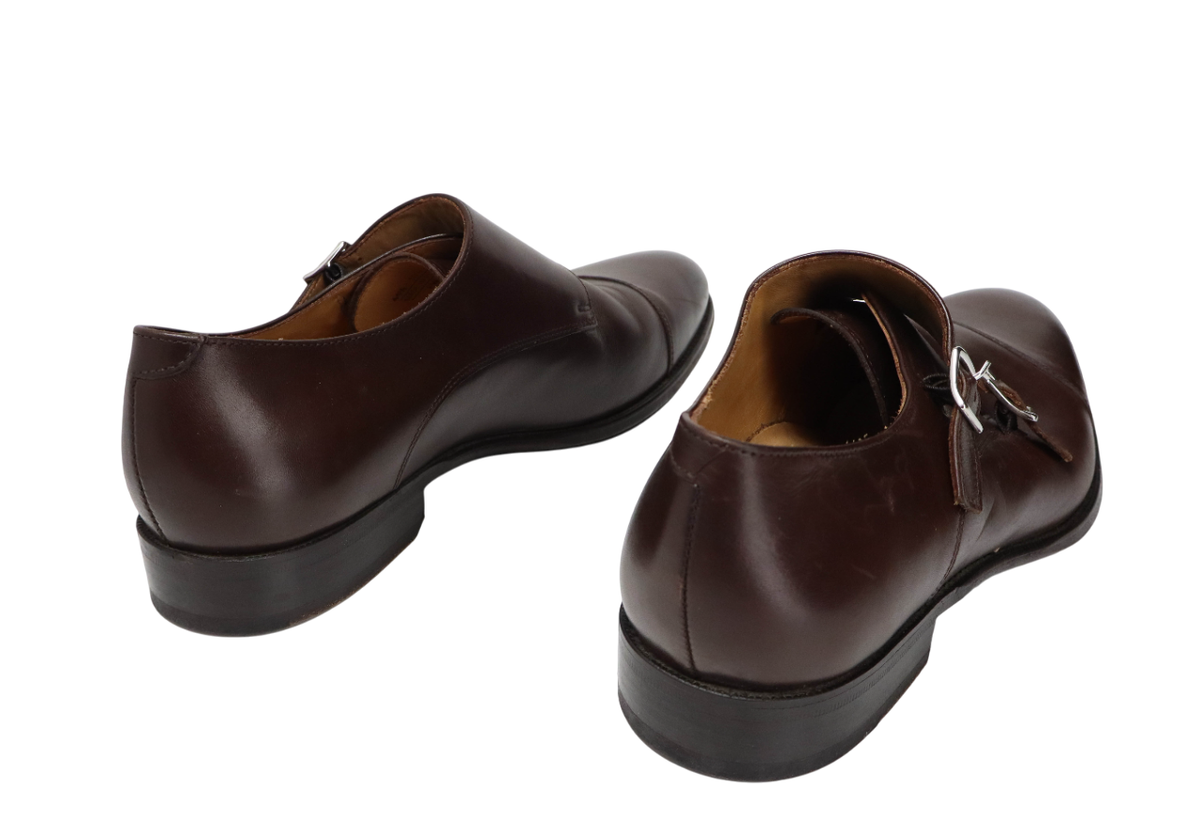 Suitsupply Double Monk Strap Shoes Men\'s Size 8.5 Dark Brown Leather Italy Brand : SuitSupply Double Monk Stripe shoe Size : 43 Colour  main image 4