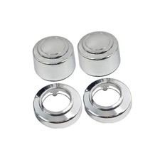 4Pcs 8 Lug 16 Inch Chrome Wheel Center Hub Caps Nut Covers Compatible with 19...