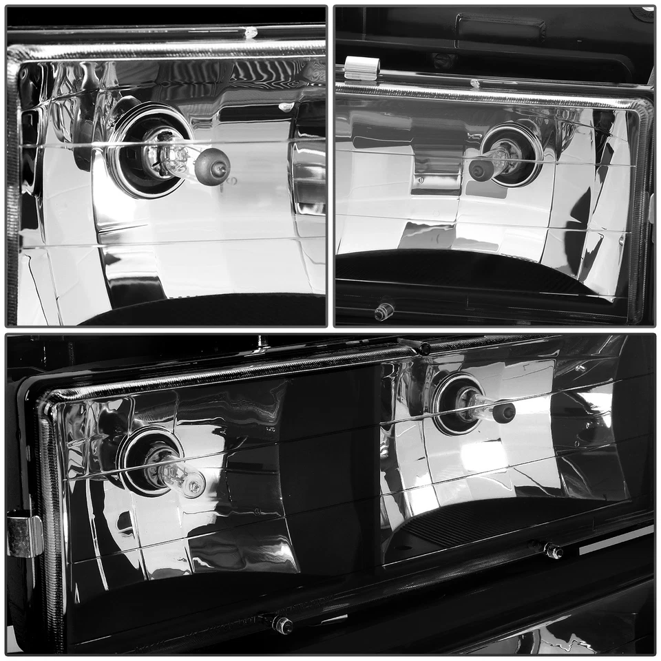 FOR 94-00 CHEVY C10 C/K PICKUP BLACK HOUSING AMBER CORNER HEADLIGHT BUMPER LAMP - Image 3 of 4