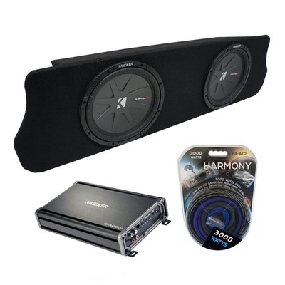 94-04 Ford Mustang Coupe Kicker CompR CWR12 Dual 12'' Custom Sub Box CX1200.1 Amp