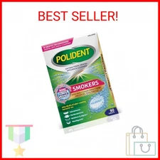 Polident Smokers Antibacterial Dental Appliance Cleanser Tablets, 90 Count