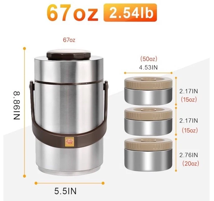 Termo, Thermo 67 oz Adults Stainless Steel Hot Food Containers Lunch Boxes  - Image 3 of 3