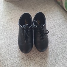 Dance Class PTM100 Black Leather Lace Up Tap Shoes Kids Size 9.5 Toddler