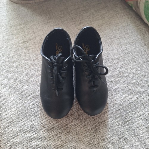 Dance Class PTM100 Black Leather Lace Up Tap Shoes Kids Size 9.5 Toddler