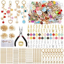 544-Pc Charms Lip Gloss Keychain Making Kit - DIY Craft Supplies Set