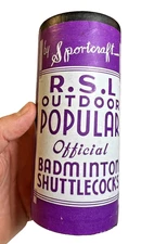 Unopened Antique Vintage Sportcraft Badminton Shuttlecocks Tube New York 1950s