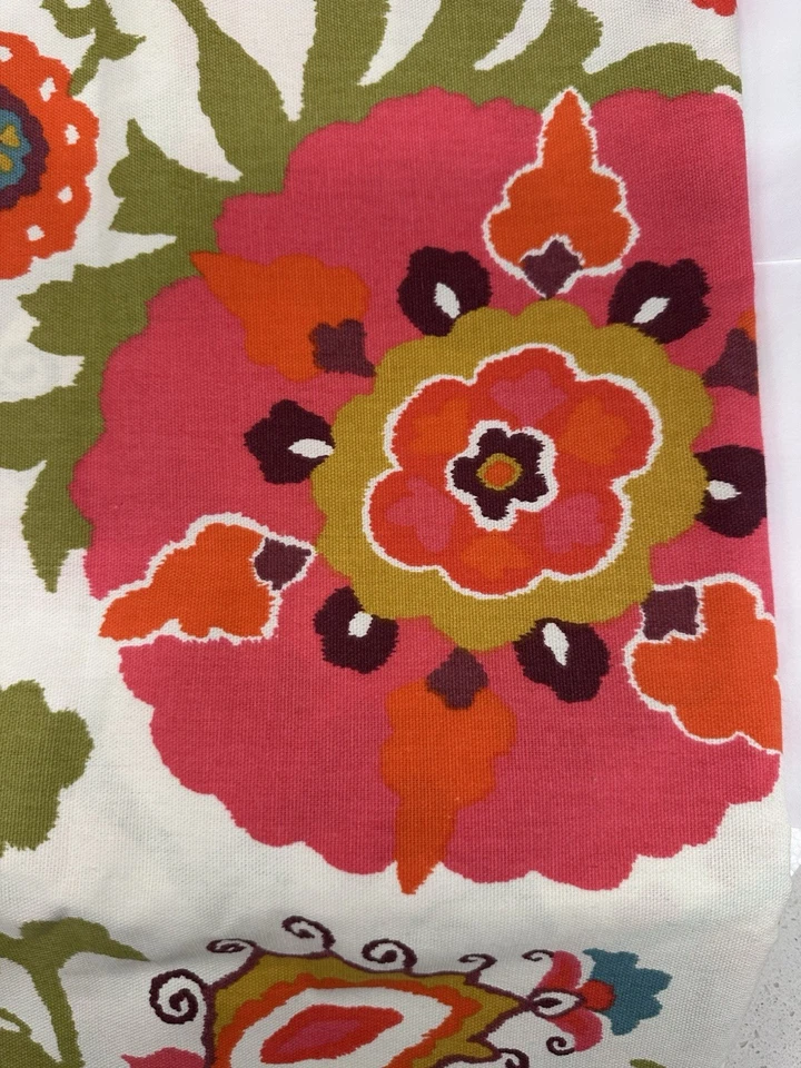 Braemore Design Large Colorful Floral Art Screen Print Fabric Pillow Upholstery - Image 4 of 4
