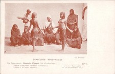 Soudan dancers Ethnic Africa black nude woman original old c1910-1920s postcard