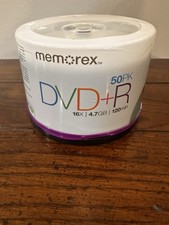 MEMOREX 50-Pack 16X/4.7GB/120 Min DVD R Blank Recordable Discs Opened Unused