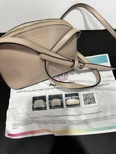 Kate Spade New York Leather Crossbody Bag Womens Pale Pink Gold Hardware Dome