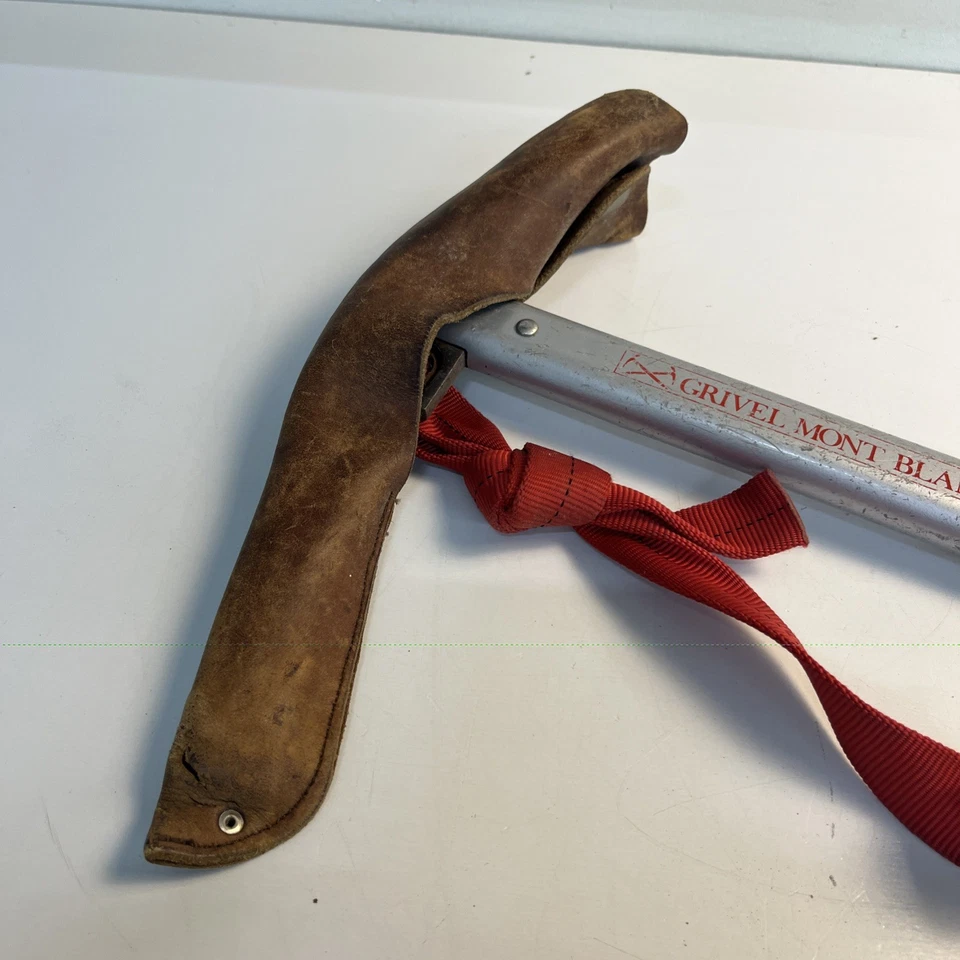Vintage Grivel Mont Blanc Italy Ice Axe With Leather Sheath 21 in Handle - Image 2 of 4