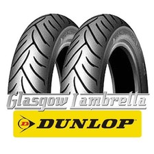 Set of 2 x DUNLOP SCOOTSMART Scooter Tyres 3.50 x 10 for Lambretta P Rated 93mph
