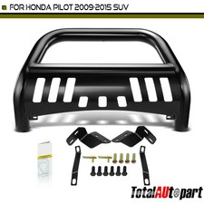3 Carbon Steel Bull Bar Bumper Grille Guard For Honda Pilot 2009-2015 Suv Black