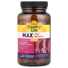 Max for Women™, Multivitamin & Mineral Complex, Iron Free, 120 Vegetarian