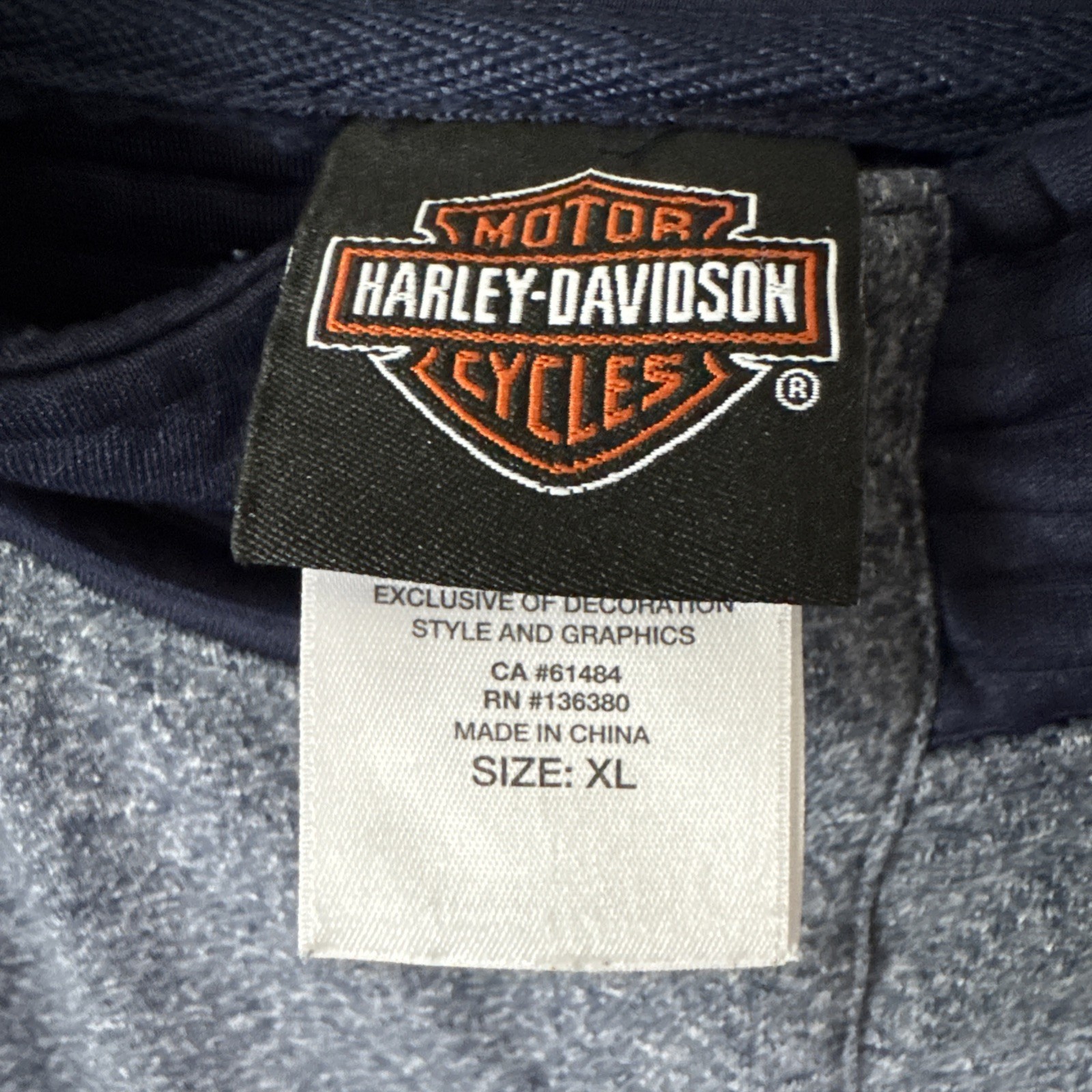 Harley Davidson Button Down Pull Over Sweater Blu… - image 4