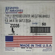 50pk - SAIT United Abrasives 23309 5x.045x5/8-11 Z-Tech Cutting Wheel