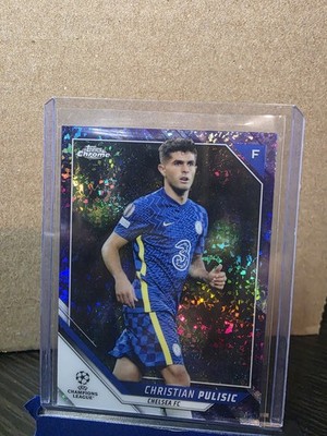 2021-22 Topps Chrome UCL Purple Mini Diamond Refractor Christian Pulisic /250