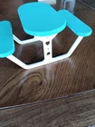 VTG BARBIE 1989 PICNIC TABLE OUTDOOR FURNITURE AQUA BLUE & WHITE #7439 MINT