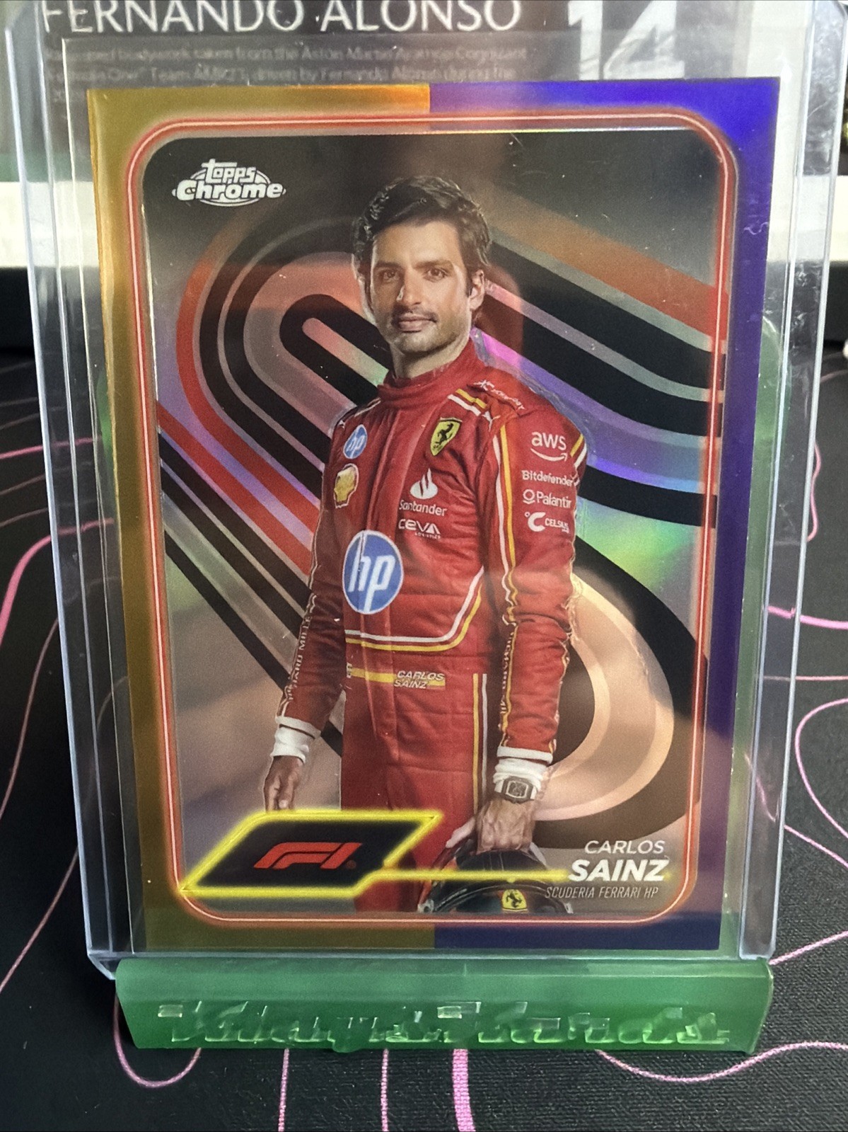 CARLOS SAINZ 2024 Topps Chrome Formula 1 F1 #4 Gold Purple Refractor