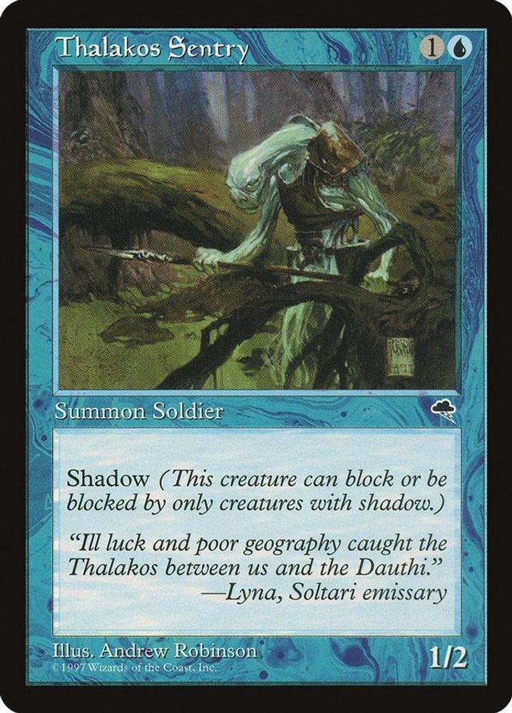 1997 Magic: The Gathering: Tempest Thalakos Sentry (#95, Common, Lightly Played)