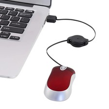 2.4GHz Mini Kids cute Gaming Wired Mause Retractable Line 2 Buttons USB Mouse